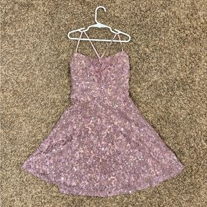 Emerald Sundae Glittering Lavender Mini Dress